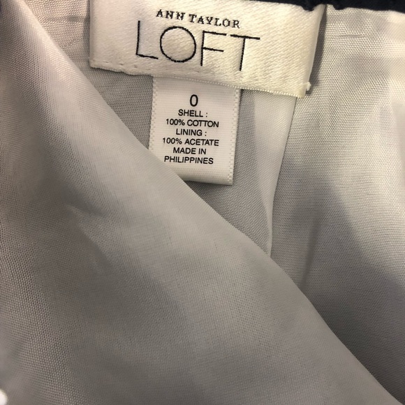 ANN TAYLOR LOFT zipper Eyelet Lace Skirt Navy Blue - Picture 4 of 5